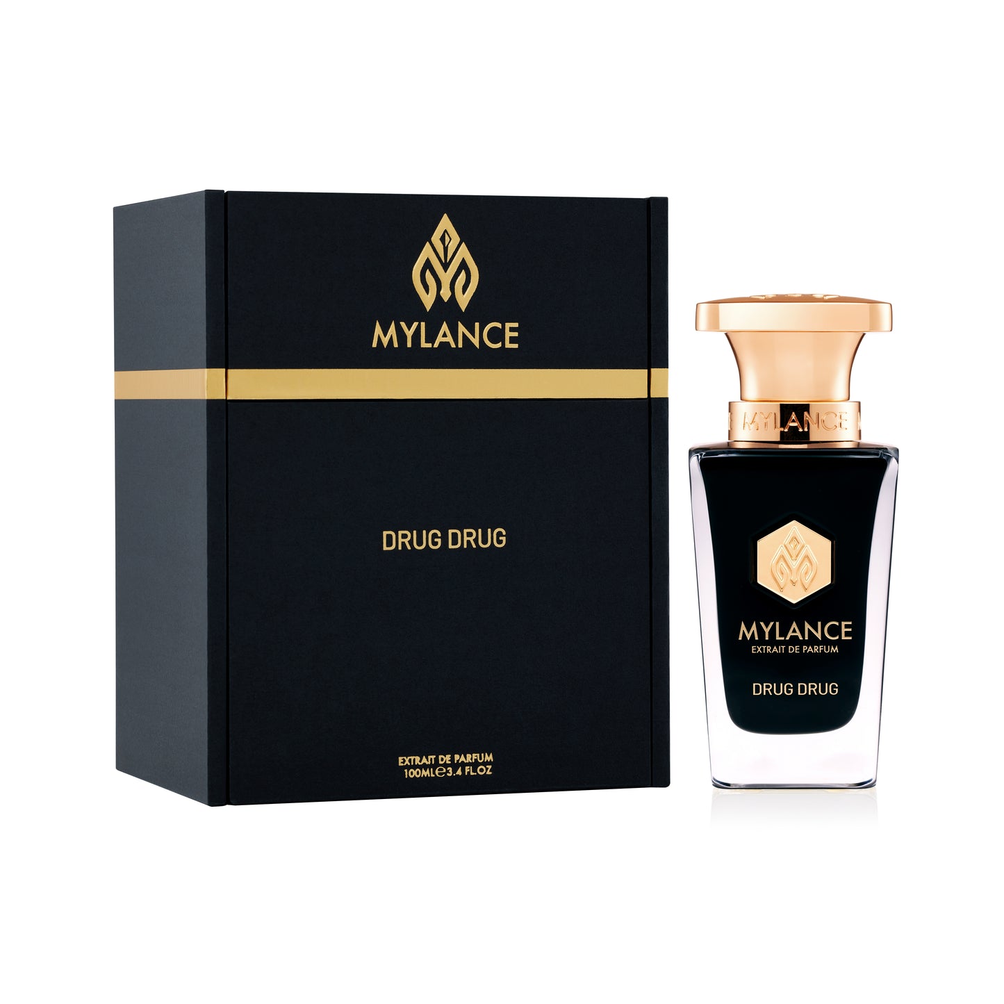 DRUGDRUG MYLANCE Unisex Nischenparfum – Detailaufnahme des Luxusflakons für Deutschland & Europa